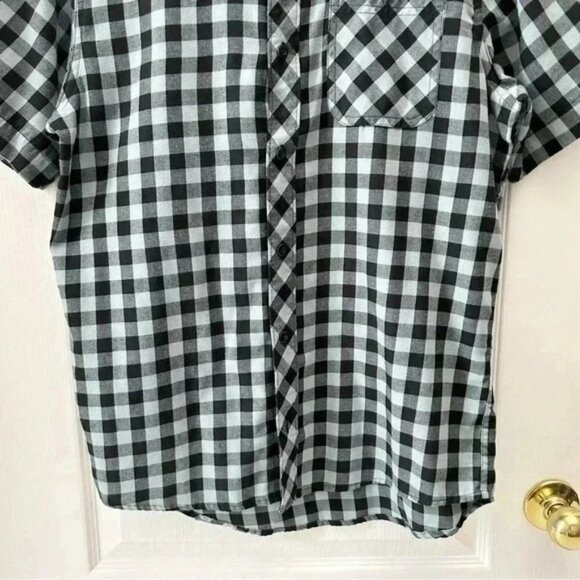 FOX Mens Shirt Troubled Mind Woven Short Sleeve Button Down Green Black Check M - Picture 6 of 14